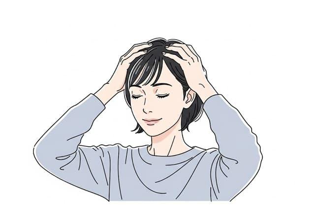 頭皮マッサージ：眼精疲労を癒し、血行を促進